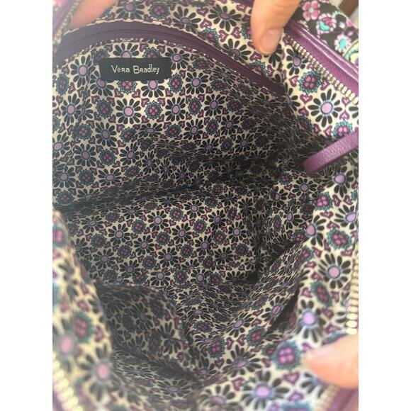 Vera Bradley Purple Medallion Carson Shoulder Bag - Picture 7 of 9